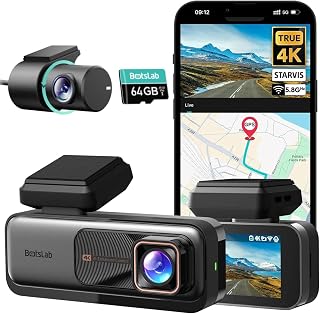 BOTSLAB 4K Dash Cam Front and 1440P/2K Rear | STARVIS 415,3.18" IPS Screen, 5.8GHz WiFi Dash Camera for Cars, 64GB Card Included, ADAS/GPS/Night Vision/170° Wide Angle, 24H Parking Mode