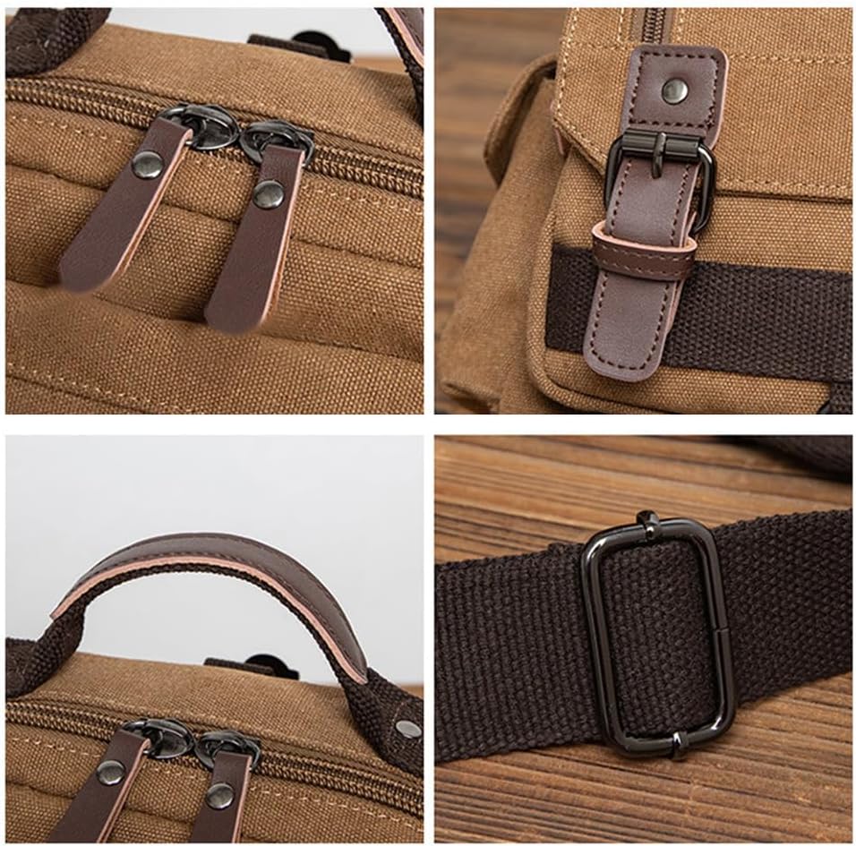 Sechunk Canvas Messenger Bag Sling Bag Crossbody Bag Shoulder Bag Retro Cross Body Handbags - Image 7