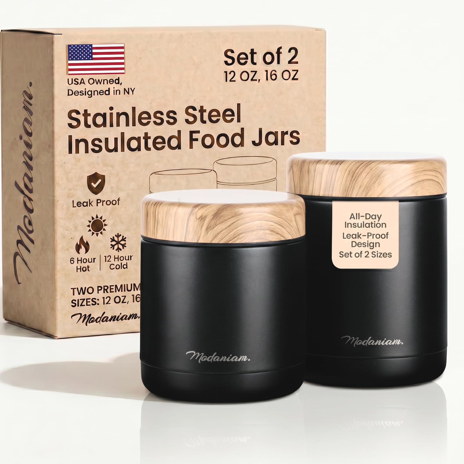 Amazon.com: Modaniam Stainless Steel Insulated Food Jar Set of 2