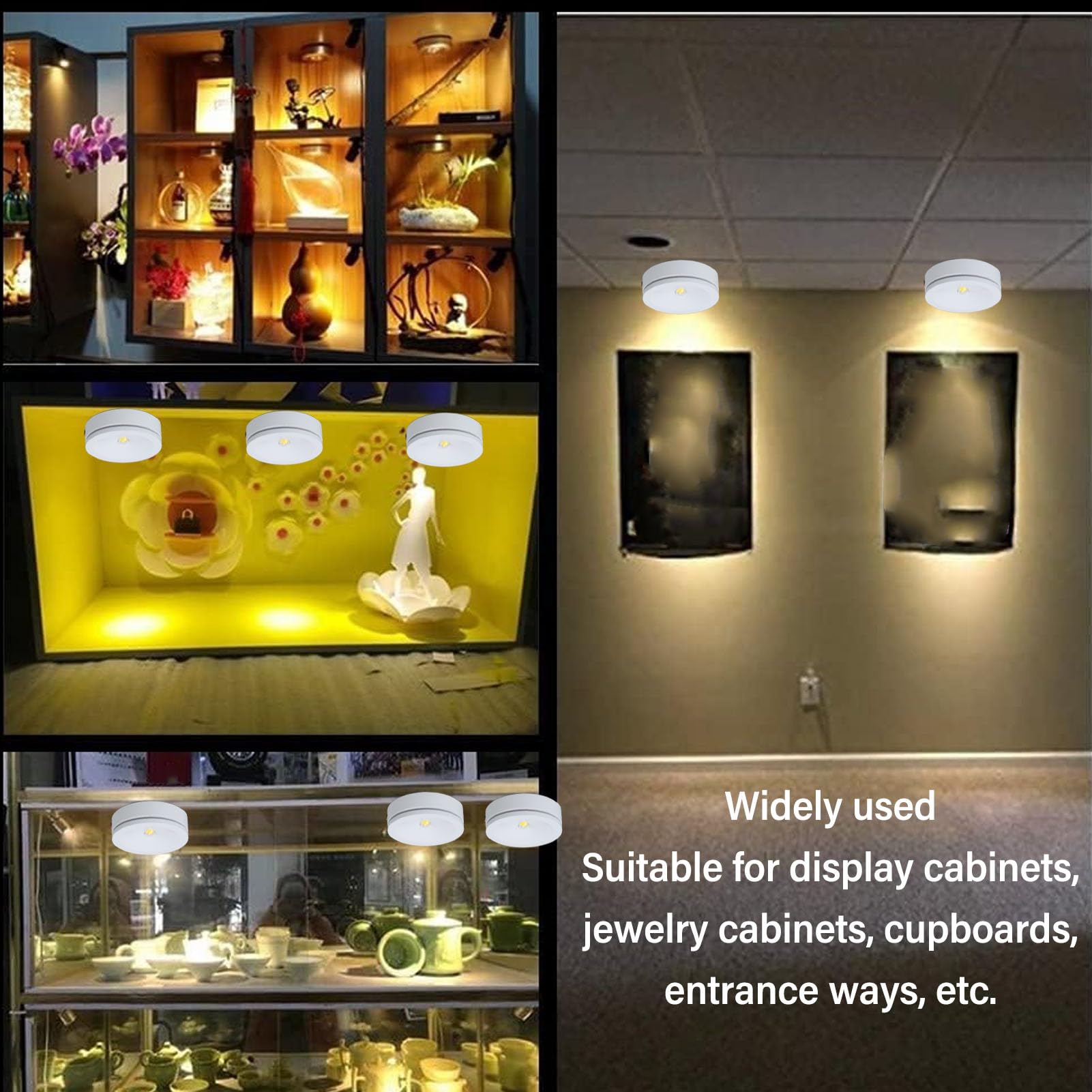 Yosoo 2 Sets Mini Spotlight, USB 5V 1W LED Round Eye Caring with 4.3ft Wire for Showcase Cabinet Entryway Jewelry Display Lighting Fixture (Warm Light)