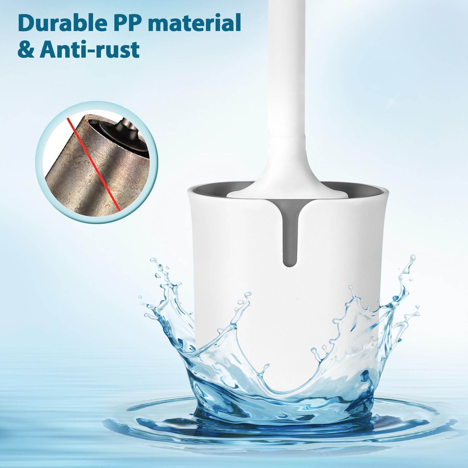 Blendura Silicone Toilet Brush, Wall Mounted, Toilet Brush & Toilet Brush Holder, Flexible Silicone Toilet Brush - Image 4