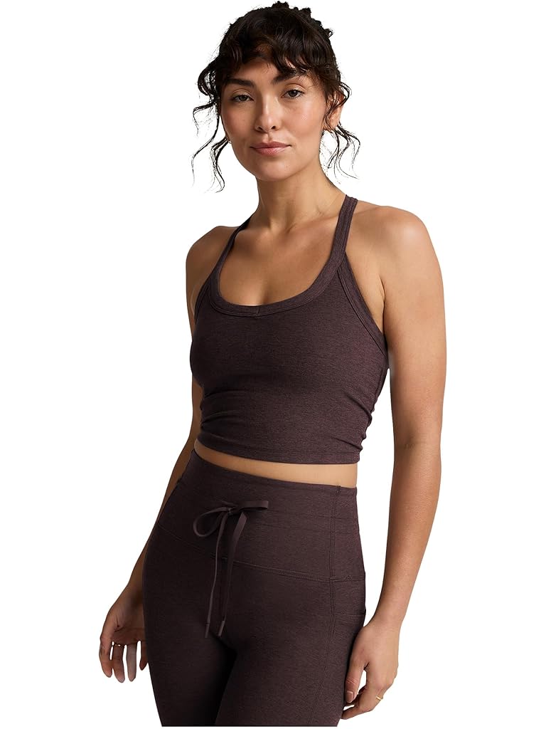 Brown Beyond Yoga Spacedye On The Up Cropped Tank