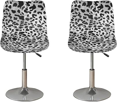Bar Stool Covers,Black Leopard 2 Pack Stretch Bar Stool Chair Cover with Backs for Dining Room Furniture Chair Seat Protectors Seat Covers
