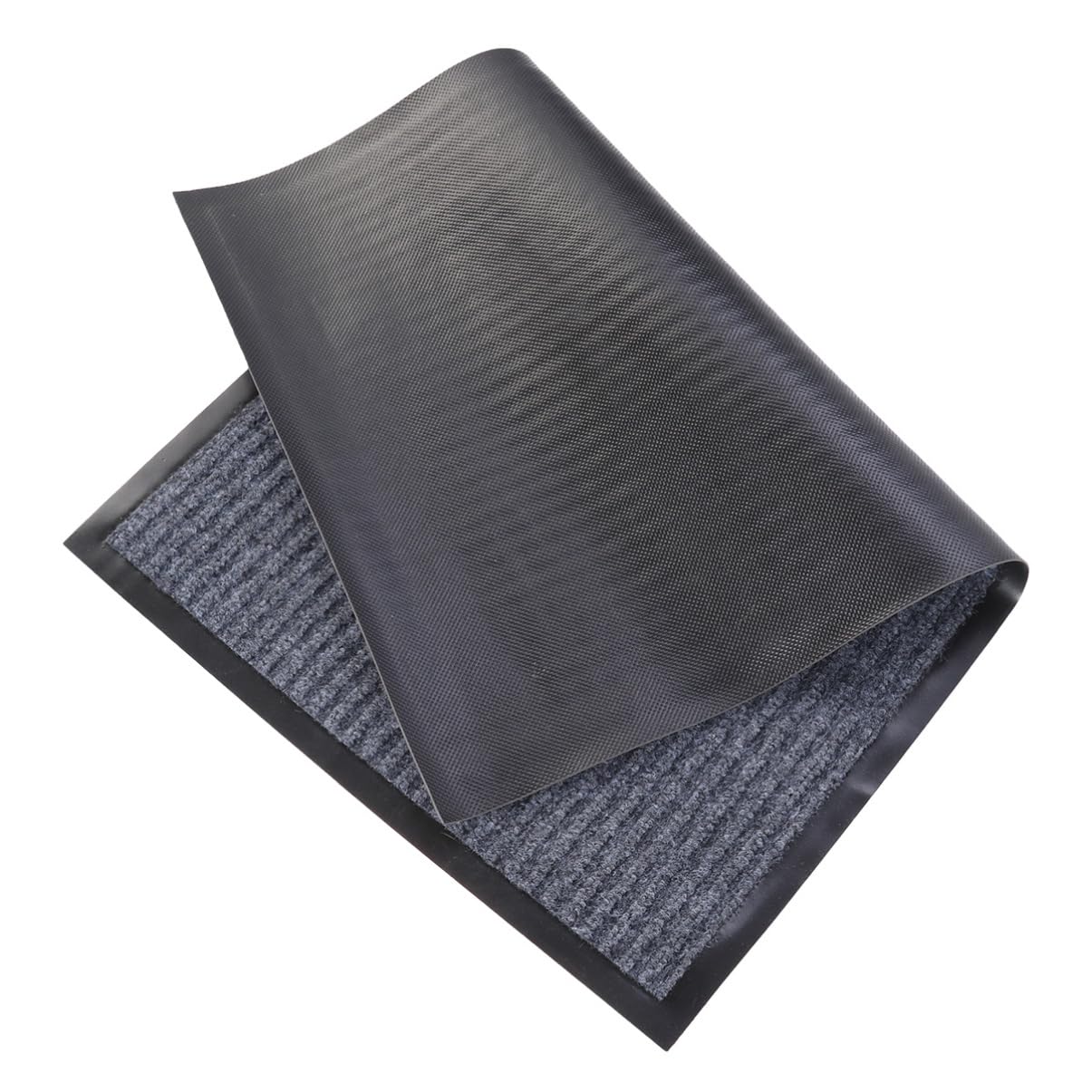 Paillasson anti-saleté PVC fin gris 50x80 double bande pour entrée