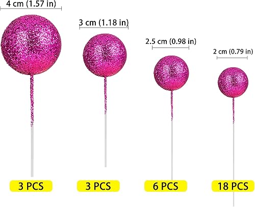 Miniatura 2 de 30 bolas de purpurina para tartas, decoración de tartas de bricolaje, decoración de tartas de bolas, decoración de cupcakes para fiesta de