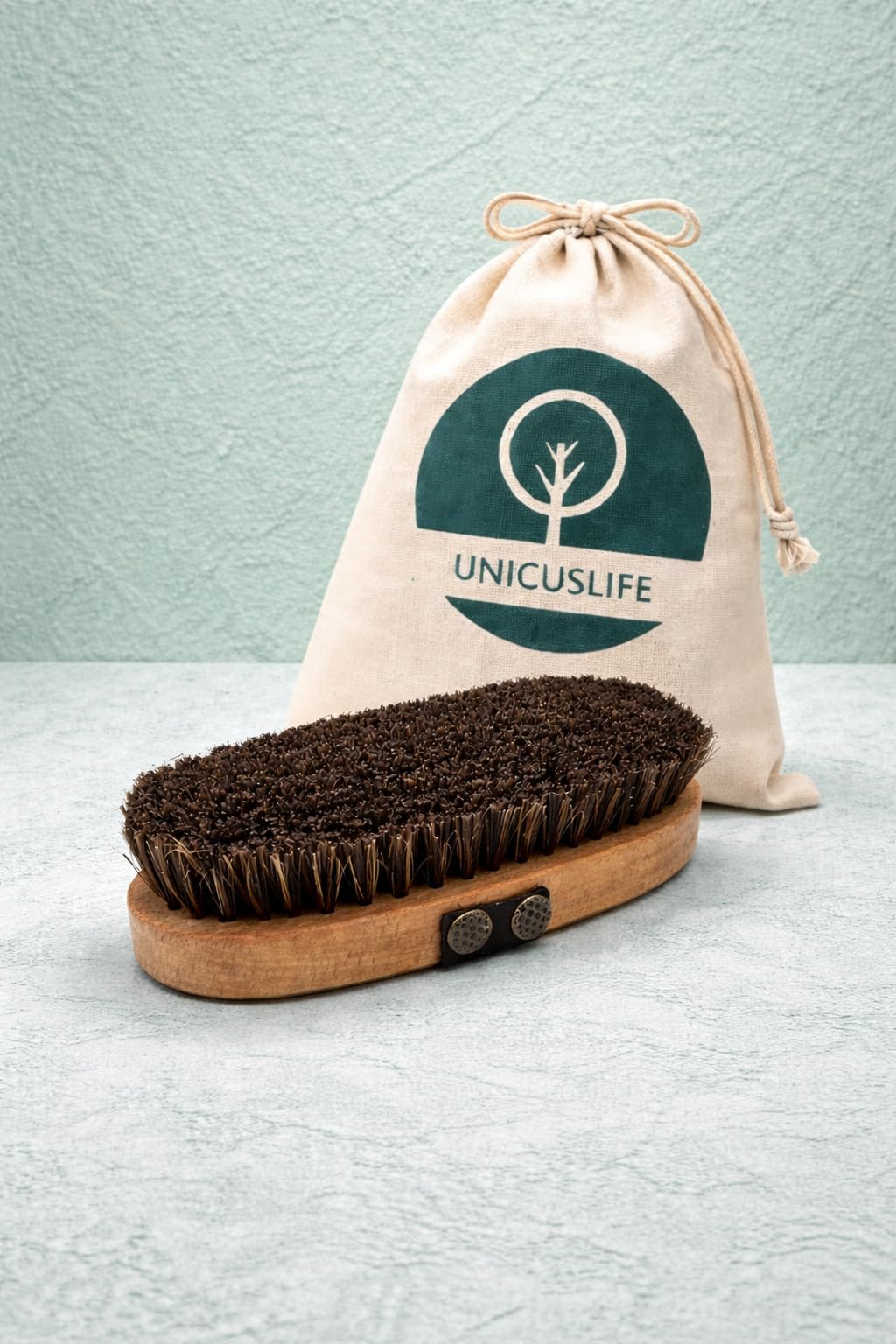 Unicuslife At Kılı Vücut/Selülit Fırçası (Kahverengi) (Taşıma kesesi ile birlikte gönderilir)
