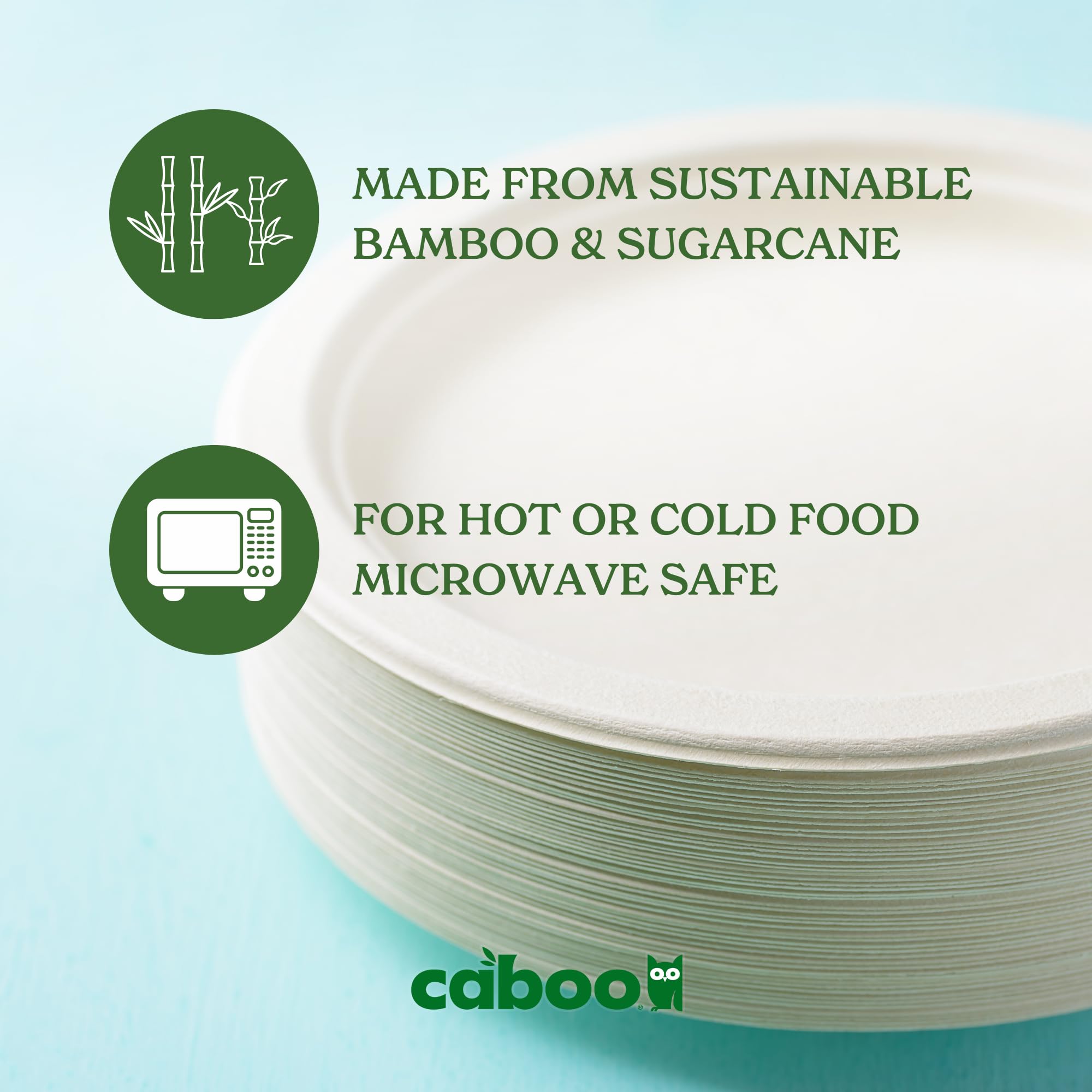 Eco-Friendly Bamboo Paper Plates - 125 Pack -5 Eco-Friendly Bamboo Paper Plates - 125 Pack -5