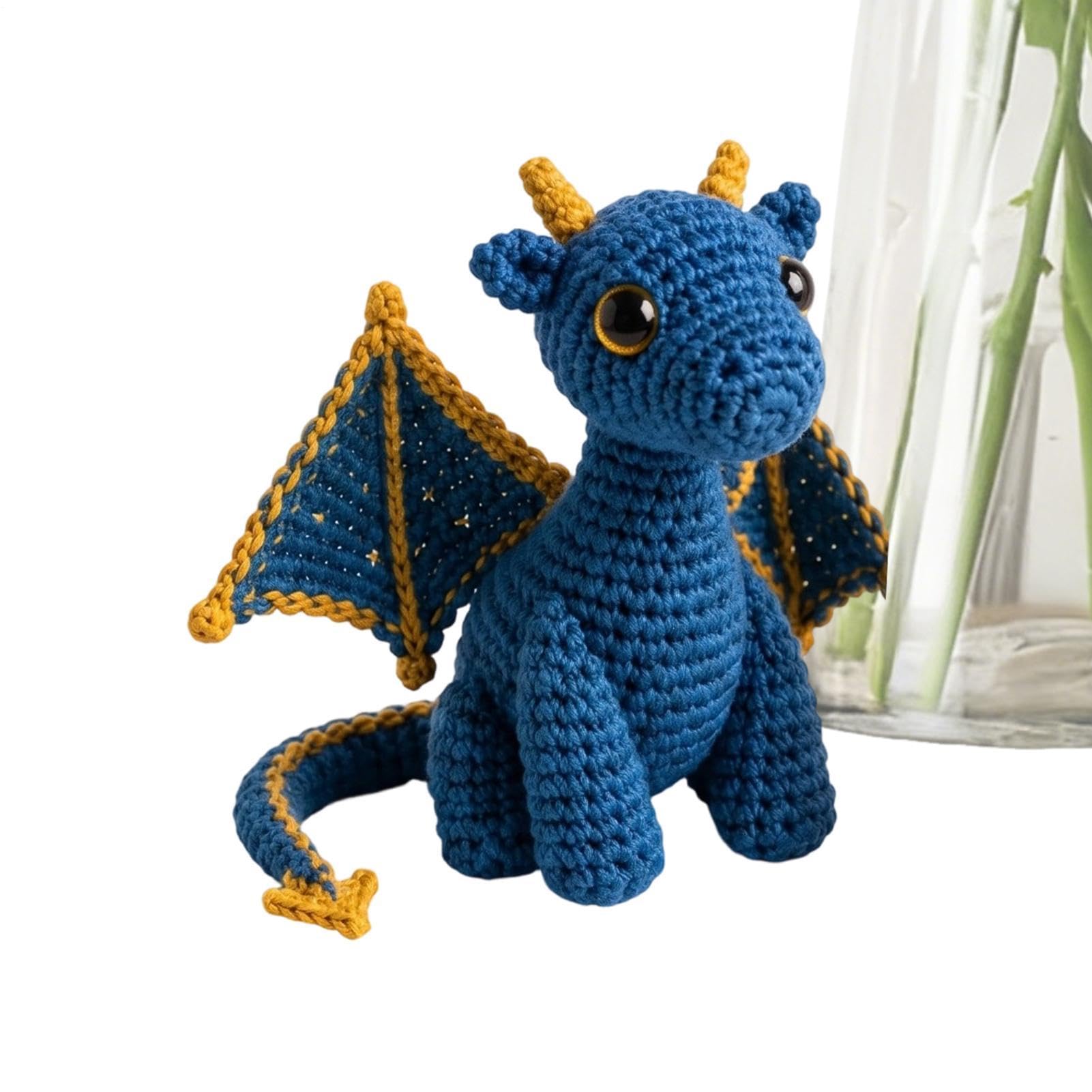 Crochet Dragon Pocket Companion, Handmade emotionall support Plush