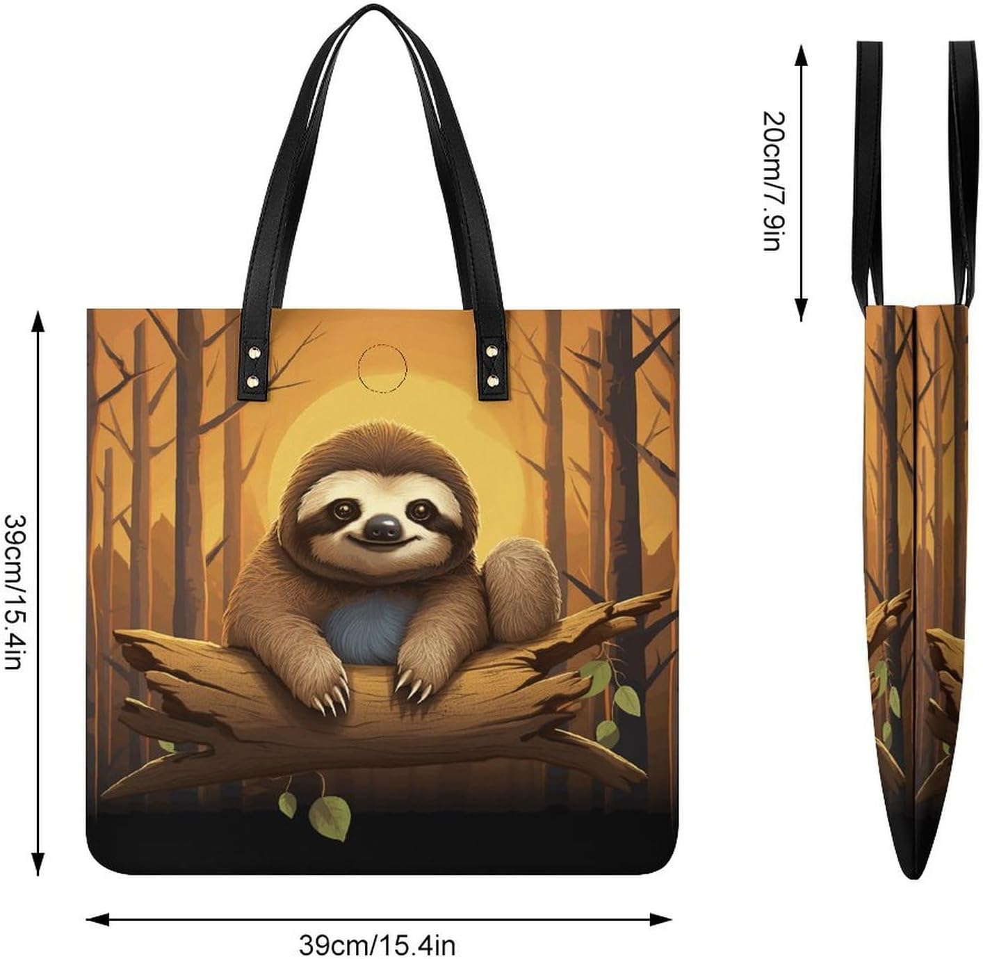 Cute Funny Sloth Handbags Large Capacity, Tote Bag Stylish Slouchy, Shoulder Bags for Work Beach Travel And Shopping Grocery.