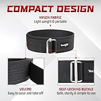Vista 3 de Yes4All 100% Leather Premium Weightlifting Belt/Genuine Leather/ 2in1 Dip Belt With Chain/Self-locking Belt, Robust Alloy Steel Buckle 10mm Thick