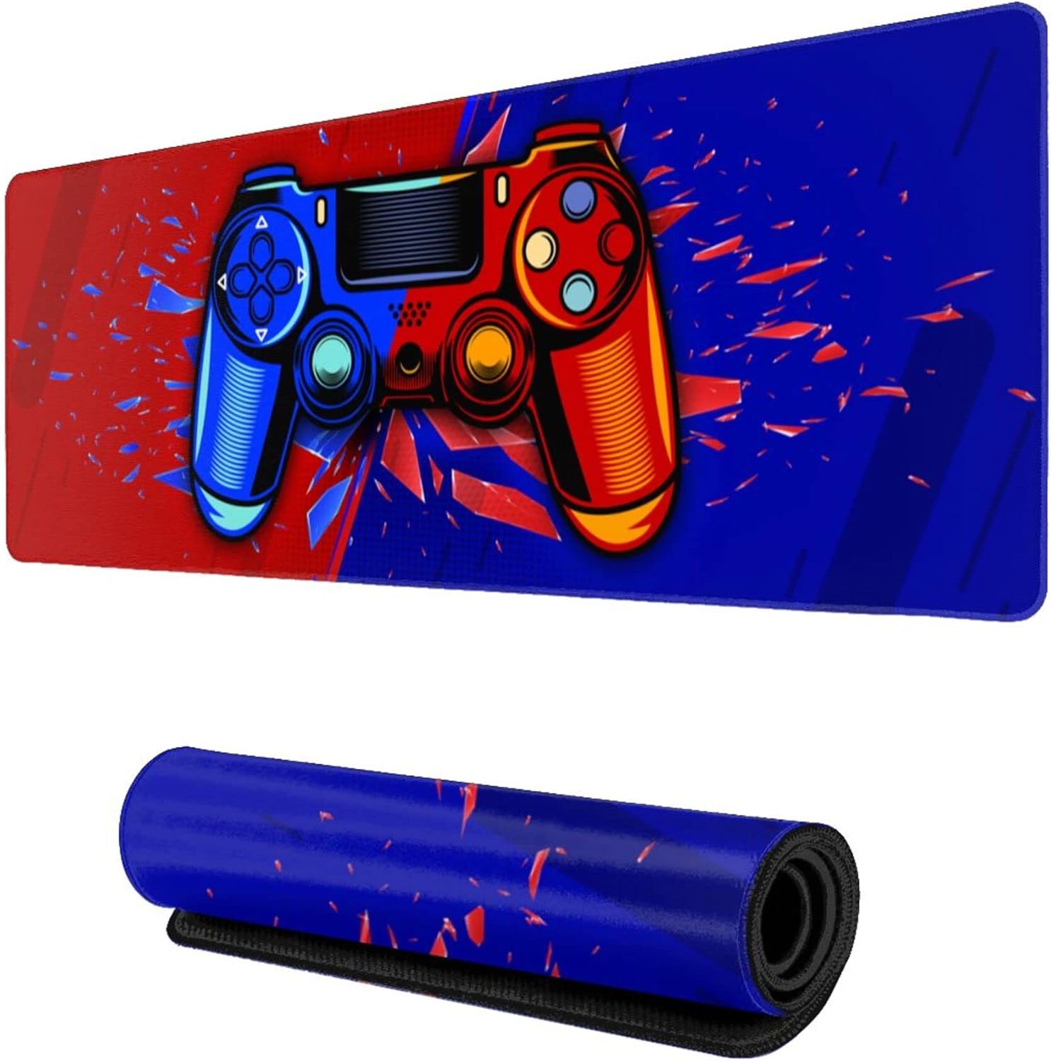 Video Game Mouse Pad for Gamer Room Decor Extended Desk Mat Non-Slip Rubber Base Stitched Edge Large Gaming Controller Playmat for Playroom Gaming Laptop Computer PC Desktop,35.4x15.7 Inch