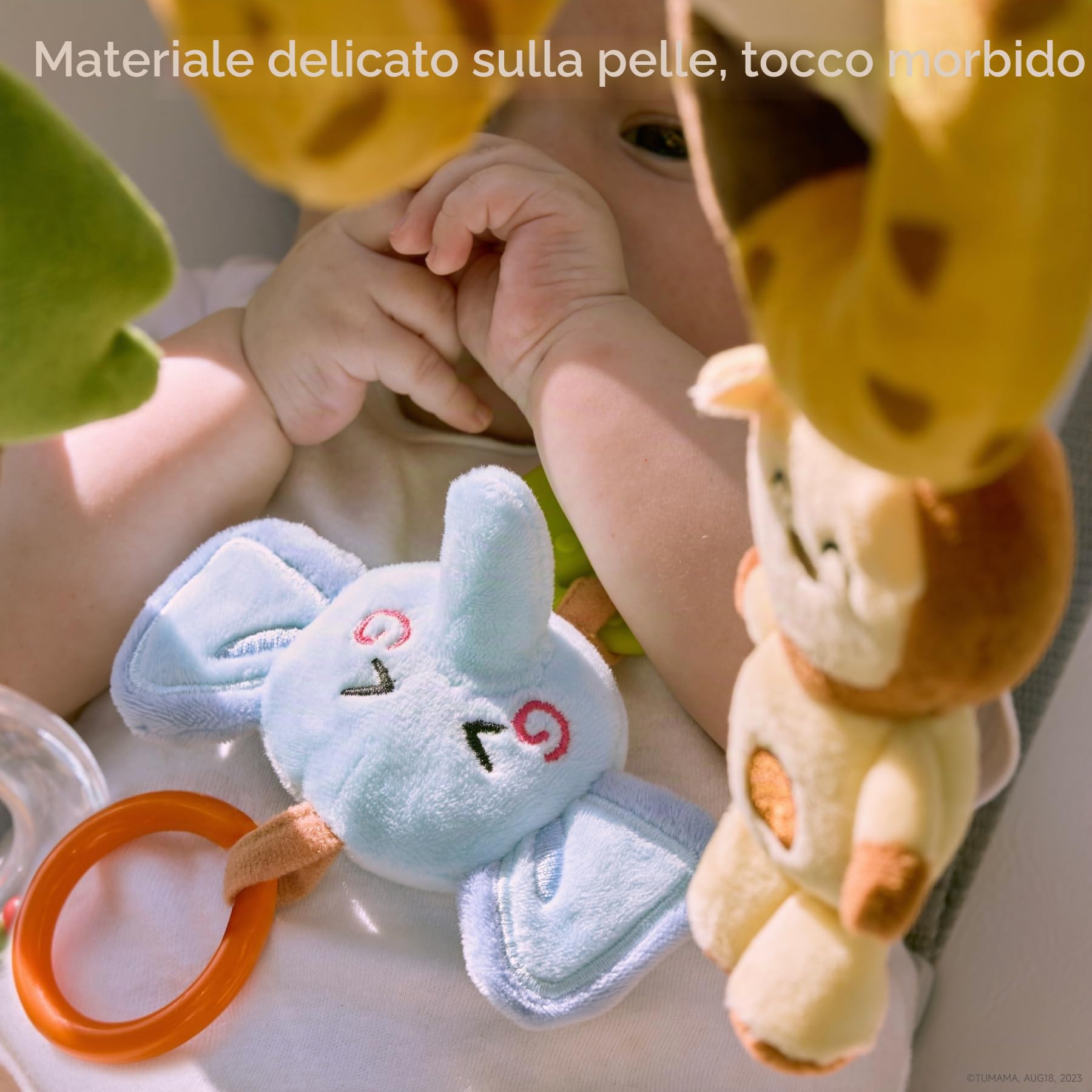TUMAMA 2-In-1 Giochi Spirale Passeggino e Arco Viaggio Per Neonato 0 3 6 9 Mesi, Peluche Serpente Passeggino Giocattolo Gioco Per Neonati Bambina Ragazzo, Auto Carrozzina Attività Con Sonaglio Teether