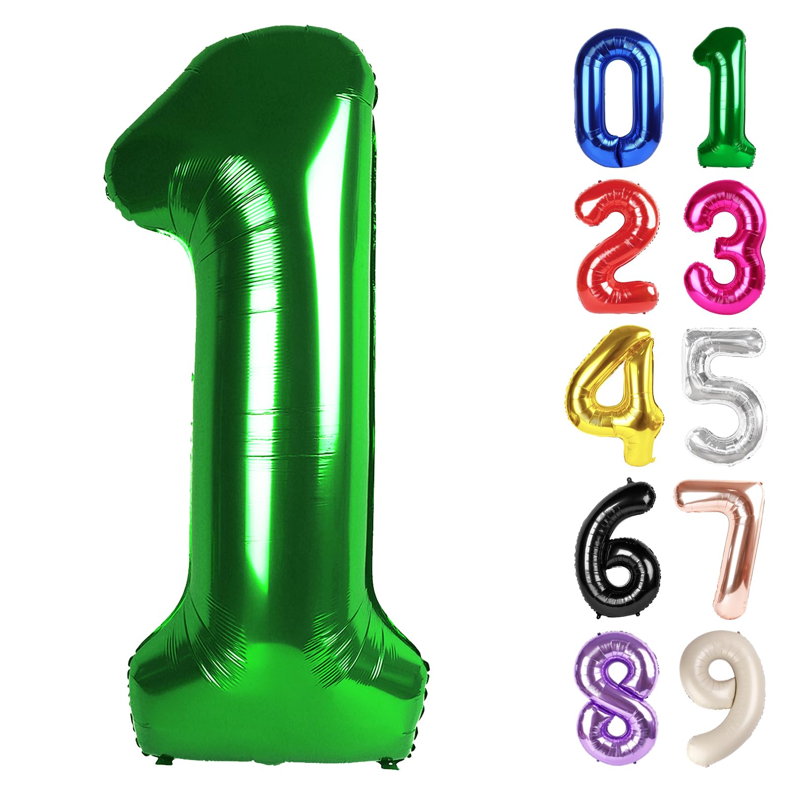 Photo 1 of 1 Balloon - Dark Green Birthday Number Balloons, 40 Inch Large Foil Balloons Dark Green Themed Birthday Decorations