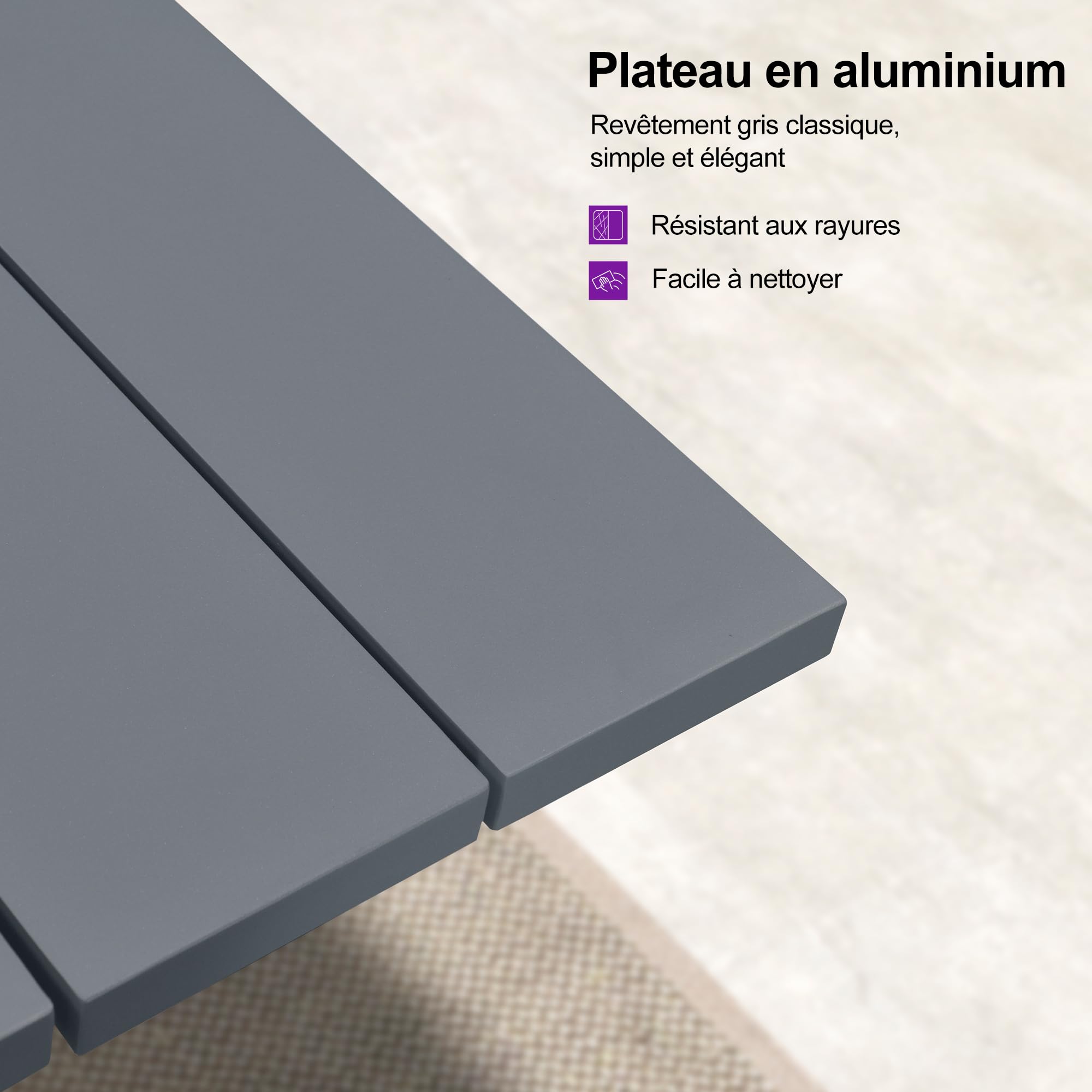 PURPLE LEAF Salon de Jardin Exterieur 10 Personnes Alu Assise Confortable | Entretien facile, Séchage rapide, Installation rapide, Ensemble table et chaises de jardin, Coussins inclus, Respirant, Patio