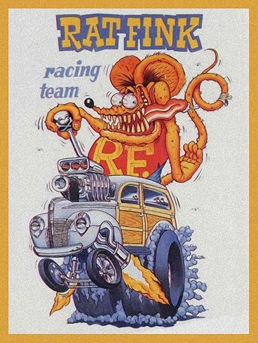 Rat Fink Racing Team, Ed Roth, Big Daddy, Daddy Roth, Funny Retro - Cartel de metal de metal de 8 x 12 pulgadas
