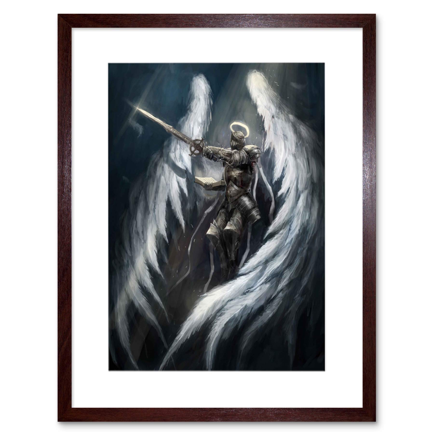 Wee Blue Coo Painting Illustration Fantasy Medieval Warrior Knight Framed Wall Art Print