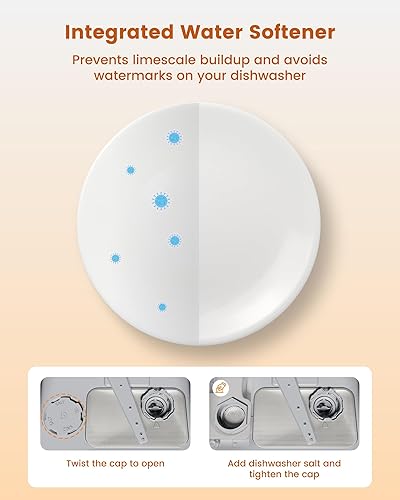 Miniatura 3 de HAVA 2025 NUEVO Lavavajillas de mostrador mejorado con suavizador de agua y eficiencia energética mejorada, lavavajillas portátil con 8 programas de