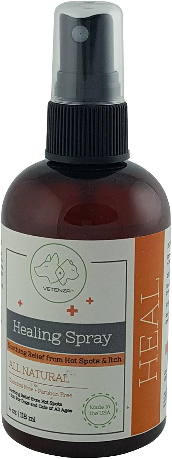 Healing Spray by VETENZA for Dogs and Cats | All Natural Wound Care | Relief from Itch and Hot Spots| Made in The USA