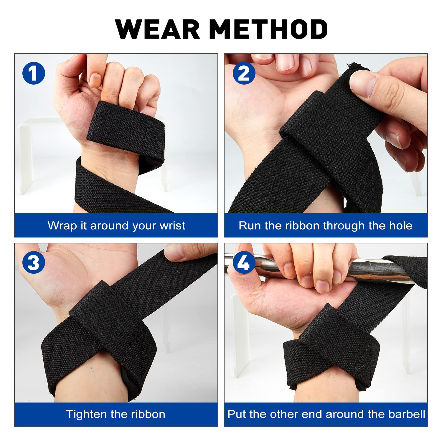 Cinghie Per Sollevamento Pesi Con Imbottitura In Neoprene - Aiuti Per Presa, Straps Per Deadlift, Powerlifting E Bodybuilding - 4