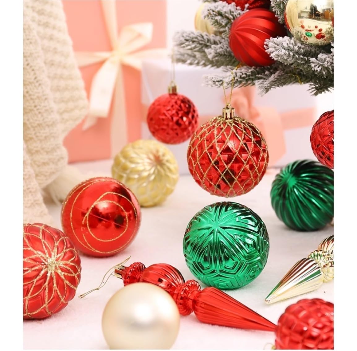 Set de Bolas de Navidad Bolas de Navidad 70 Uds Bolas De Navidad Inastillables Decoraciones Para Árboles De Navidad Adornos Bolas Navidad Colgante Decoración Navideña Bolas para Arbol de Navidad ( Col