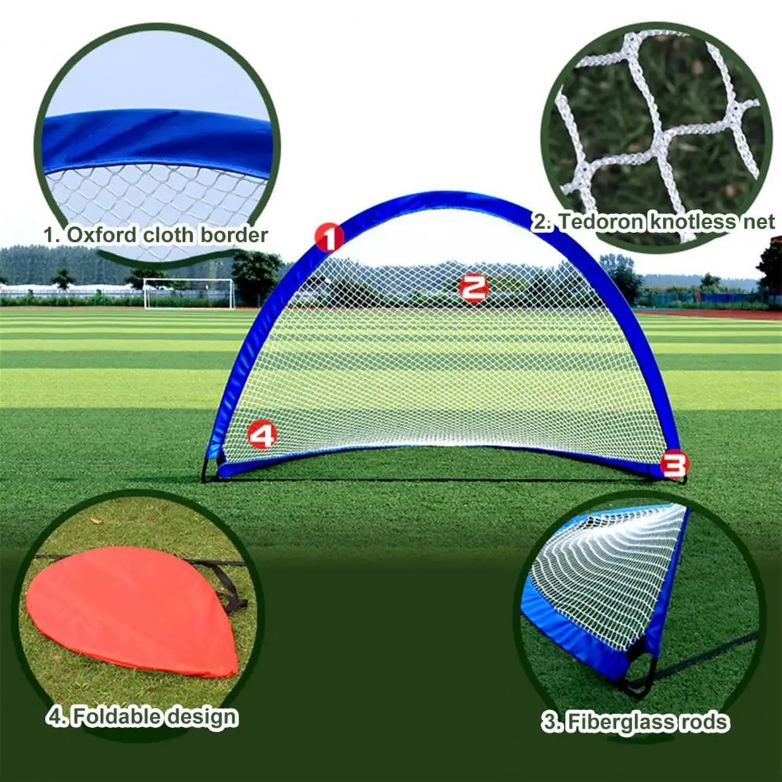 Porta da calcio pieghevole Rete da calcio pieghevole con staffa for palo in fibra for bambini e adolescenti Migliora la precisione le abilità Pratica i calci di punizione