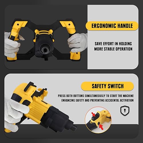 Miniatura 5 de Mezclador de lodo inalámbrico, para mezclador de hormigón Dewalt de batería máxima de 20 V, mezclador de cemento portátil sin escobillas, mezclador