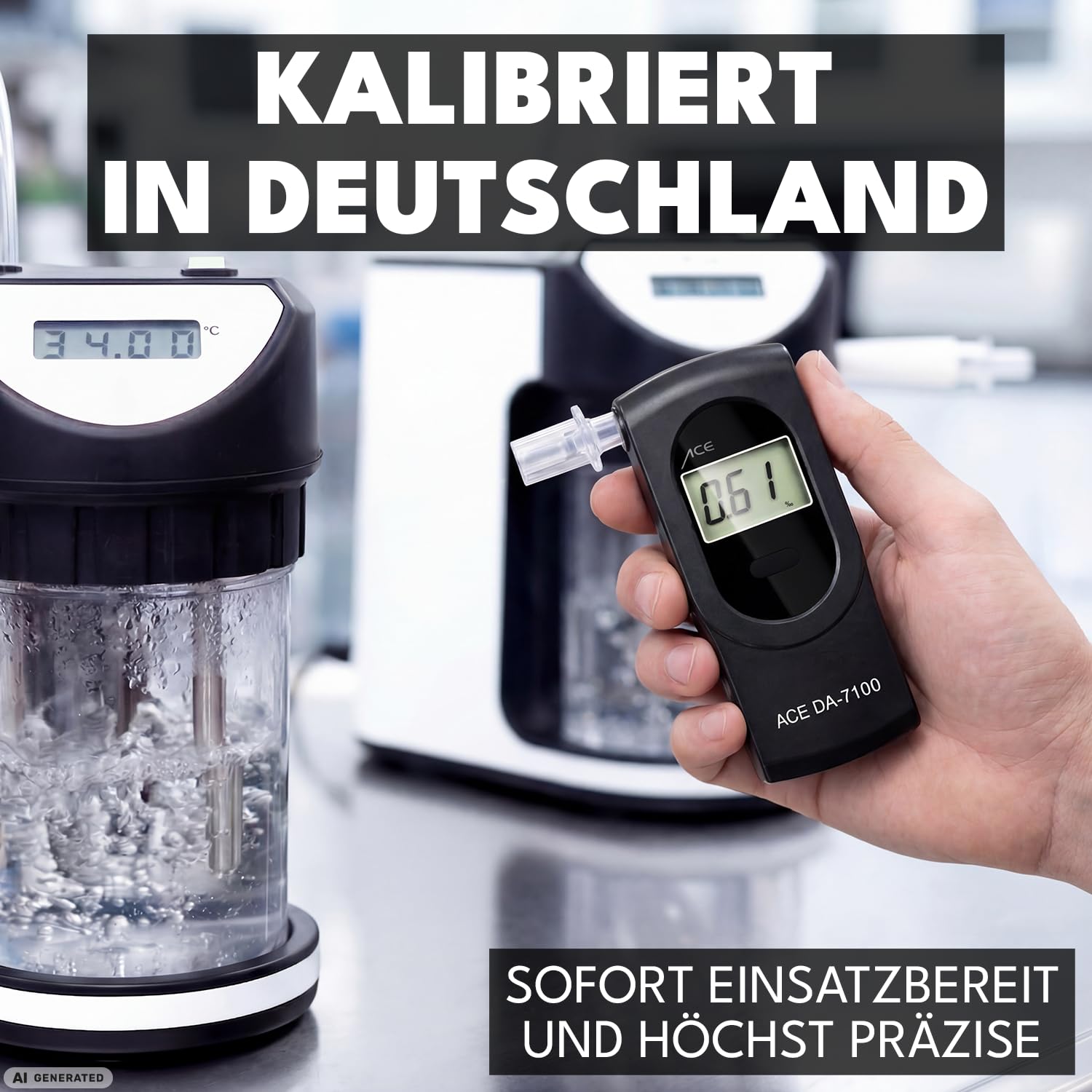 Ace DA-7100 - Alcoholímetro con Sensor electroquímico, Color Gris