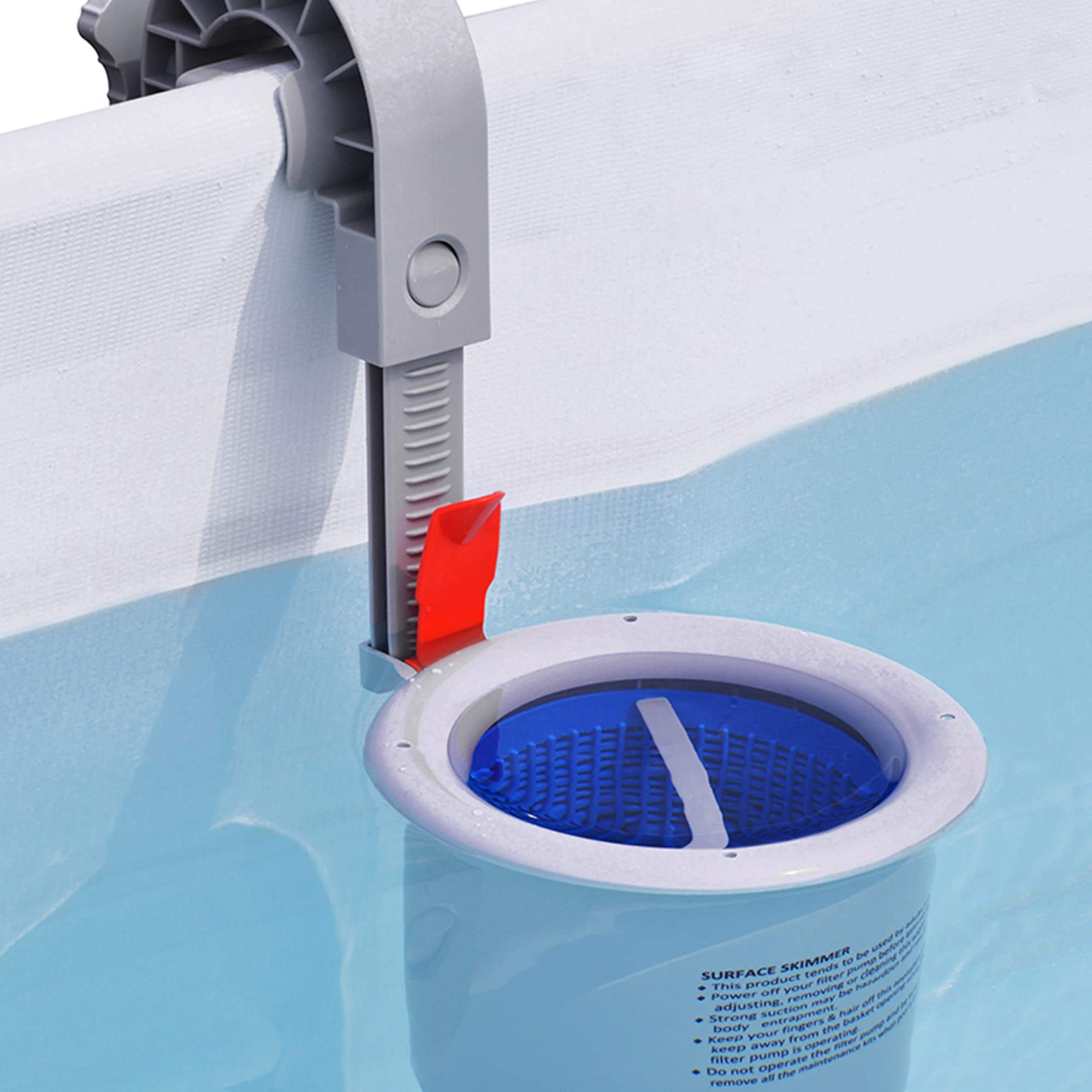 your GEAR Skimmer Duo - Pool Einhängeskimmer Oberflächenskimmer für alle Becken mit Luftring oder Stahlrahmen geeignet - inklusive Schraub-Adapter für Intex Pools