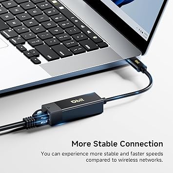 DBIT USB C to Ethernet Adapter, Gigabit RJ45 to Type-C (Thunderbolt 4/3) Ethernet LAN Network Adapter, Plug and Play, Compatible with Smart Phone, MacBook Pro, iPad Pro, Surface, Dell XPS and More