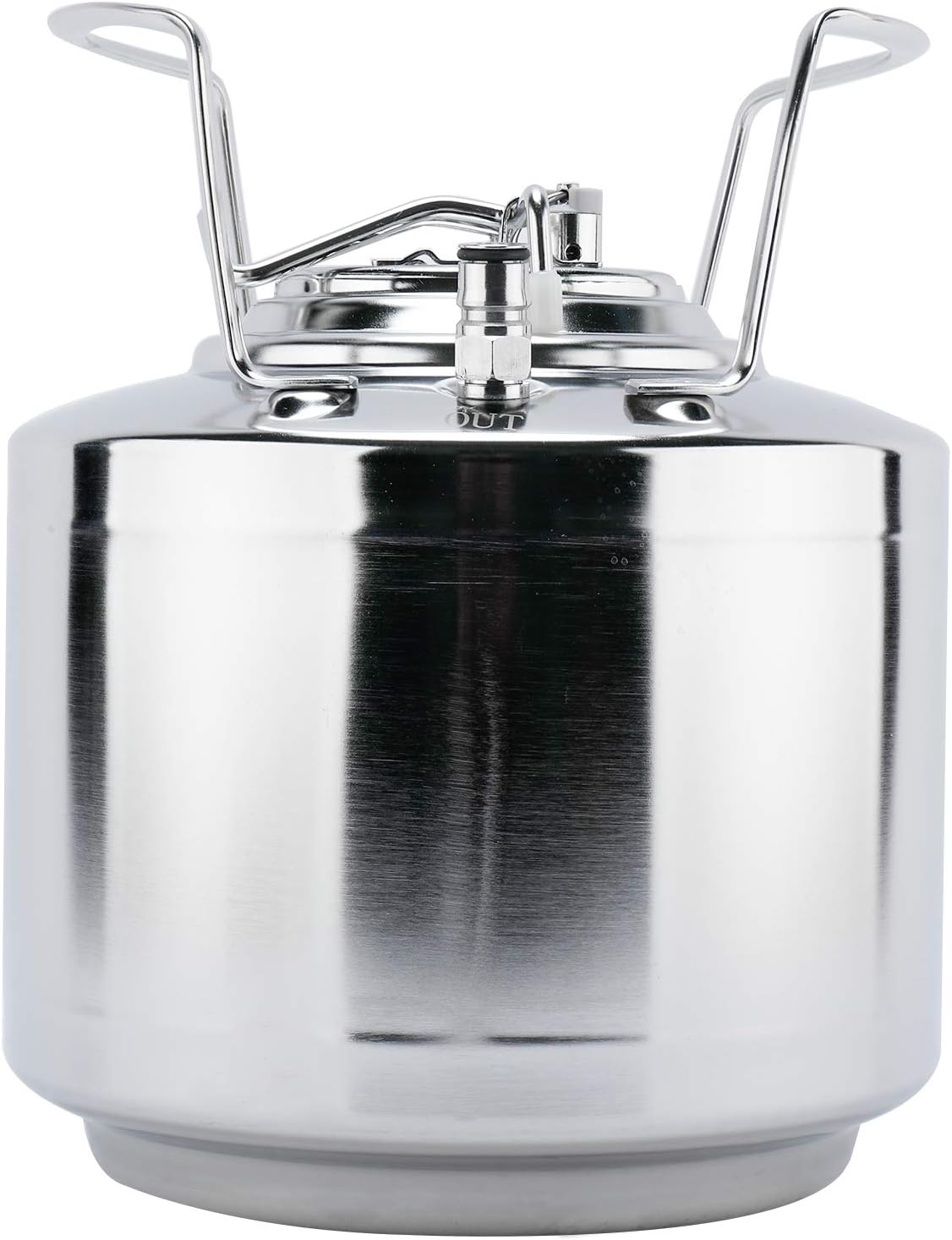 1.6 Gallon (6 L) Mini Beer Barrel 304 Stainless Steel HomeBrew Keg with Ball Lock Keg Post System