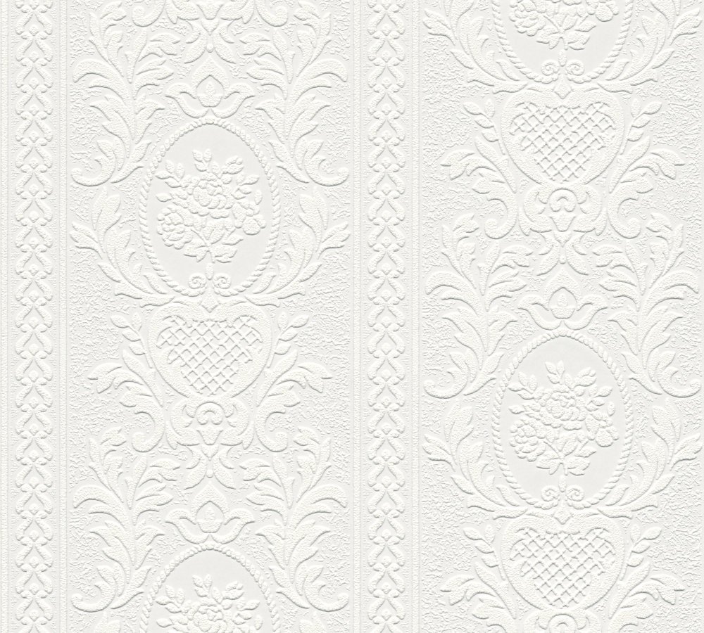 A.s. Création White As Creation Expanded Blown Vinyl Wallpaper Cameo 2616-18 Full Roll