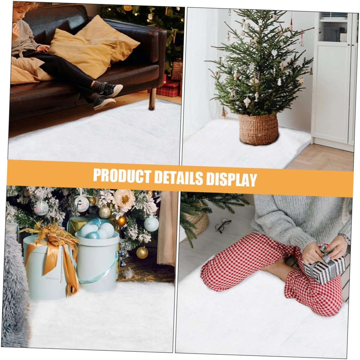 2pcs Artificial Snow Blanket for Christmas Decoration, Thick White Faux Snow Carpet 1.5x1m for Indoor Holiday Decor and Winter Village Display