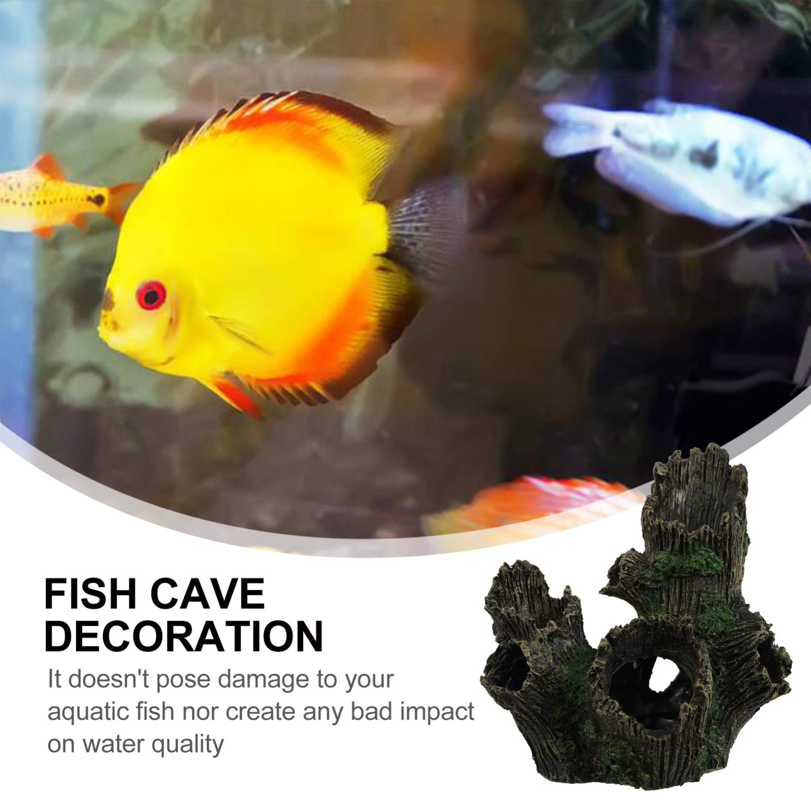 Dekoracje do akwarium Akcesoria do ozdób Ozdoba do akwarium z żywicy Drewno pień drzewa Wystrój akwarium Driftwood Betta Log Play House Hollow Tree Hole Krajobraz Wystrój dla słodkowodnych Betta Cichl