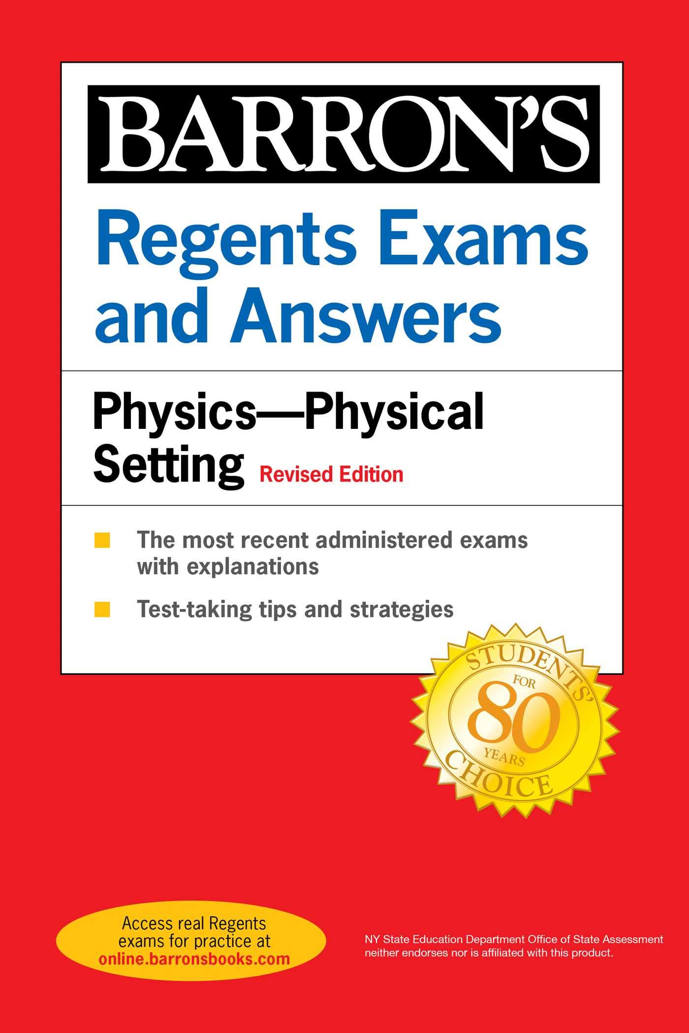 Regents Exams and Answers Physics Physical Setting Revised Edition (Barron's New York Regents)