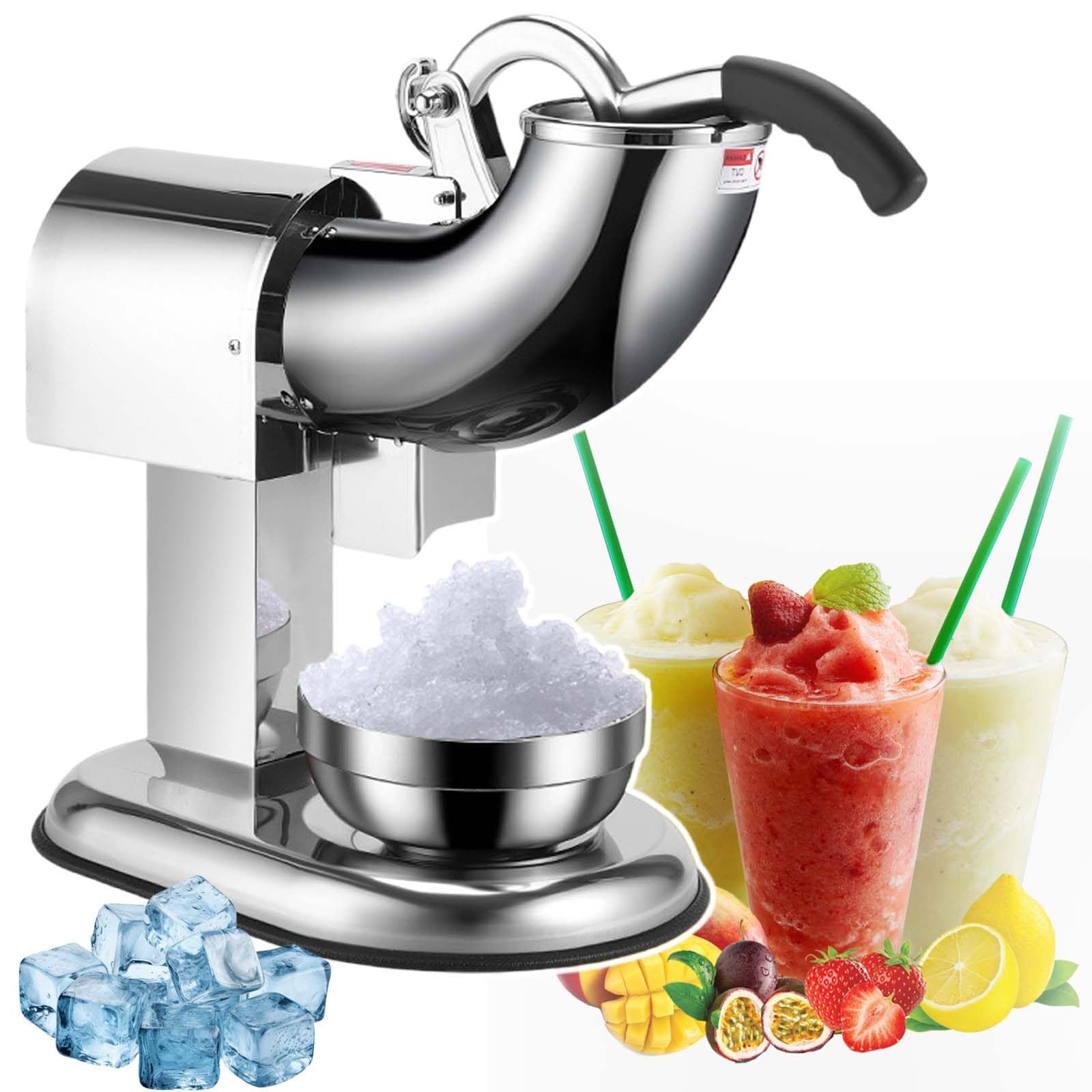 Afeitadora de hielo con potente motor de 350 W, mango ergonómico, tolva de alimentación de 1,2 kg, cuenco grande para hielo, arranque con un solo clic, 2 cuchillas de acero inoxidable, versátil para