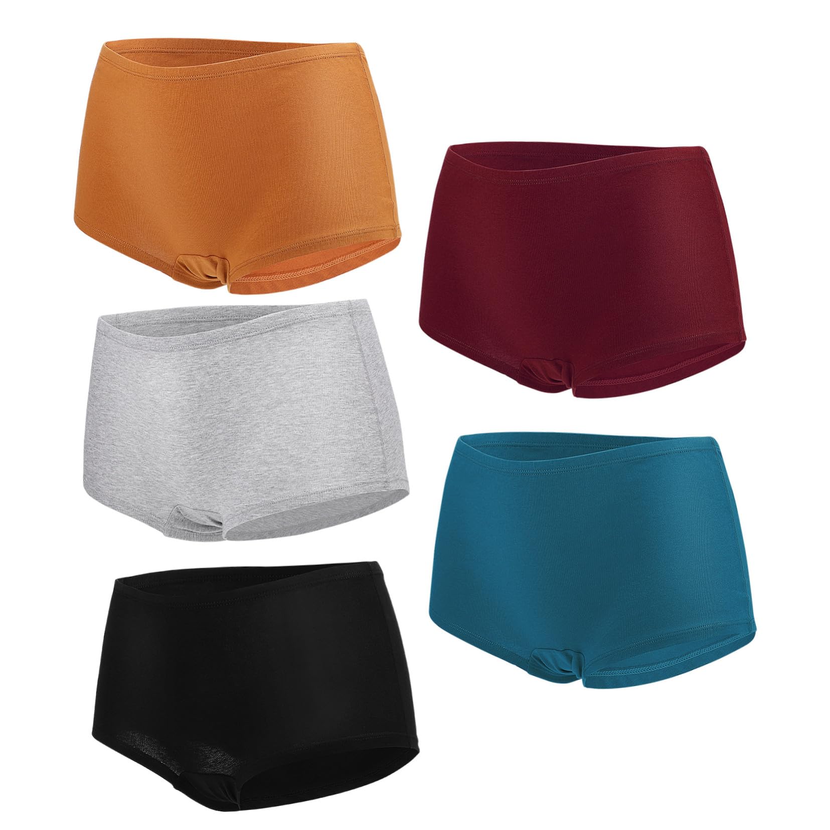 ibasenice 5pezzi Slip da Donna in Cotone Pettinato Mutandine Copertura Totale Tessuto Traspirante e Morbido Elastico in Vita