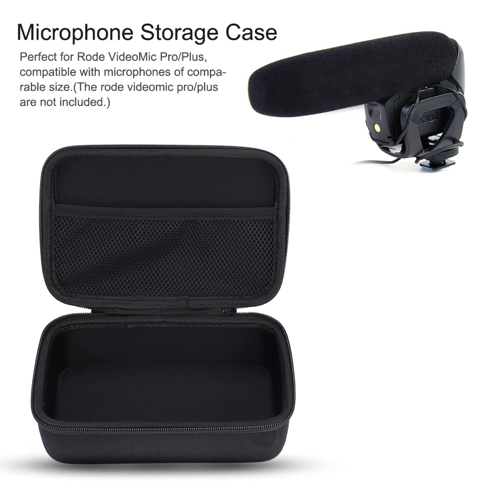 Etui do przechowywania mikrofonu, twardy futerał podróżny na mikrofon ochronny do mikrofonu Rode Video Mic Pro Plus w aparacie, Domyślnie, Kompaktowe