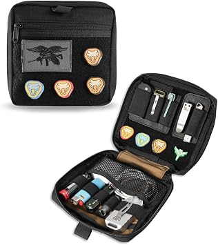 VIPERADE Tactical Admin Pouch, Molle Tool Bag, Utility EDC Organizer With 2 Clips, Modular Pouch Attaches to Backpacks, Vests, Belts (CHP1-Black)