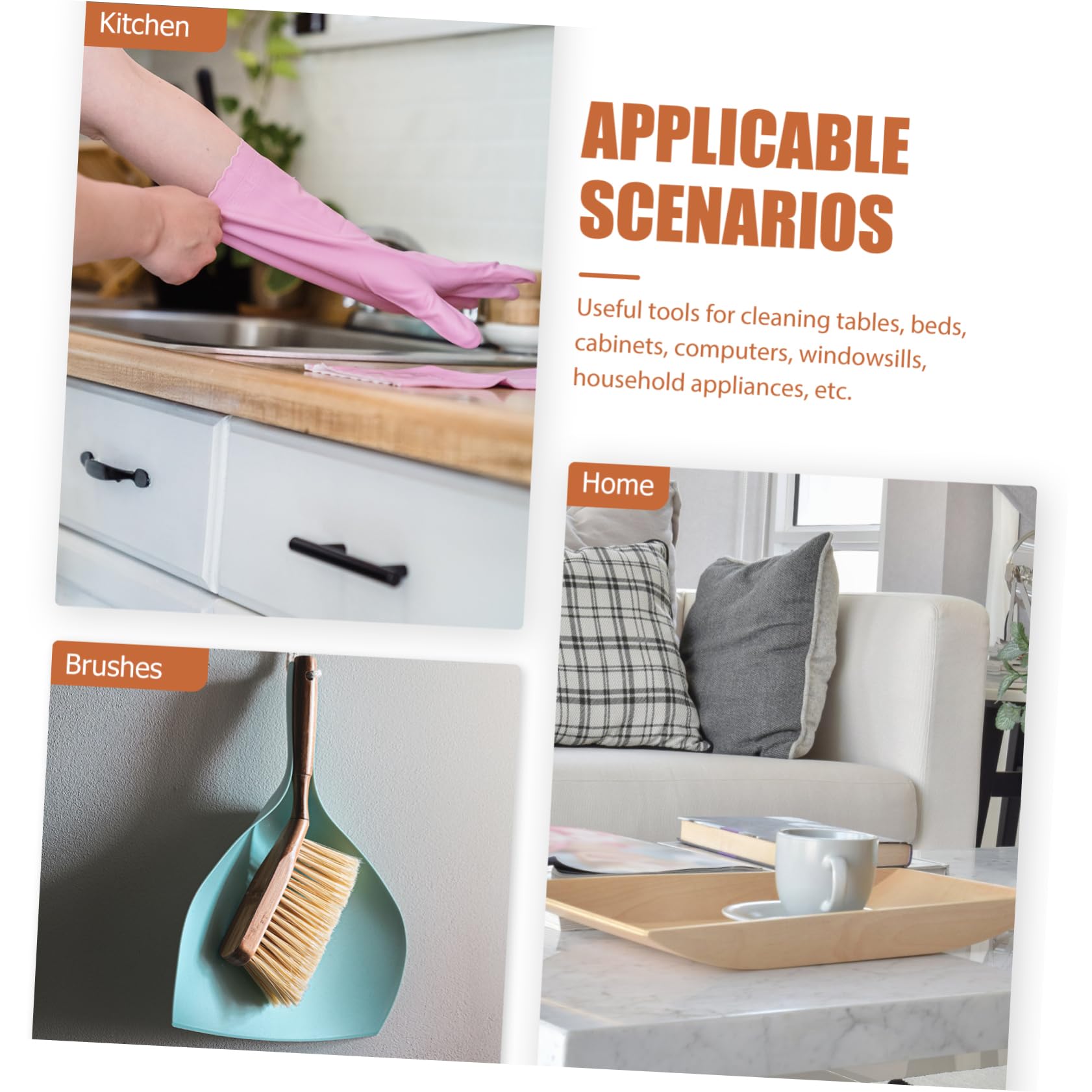 SHERCHPRY Home Dust Cleaning Brush Set Bench Duster for Kitchen Couch Bed Household Cleaning Tools Random Style