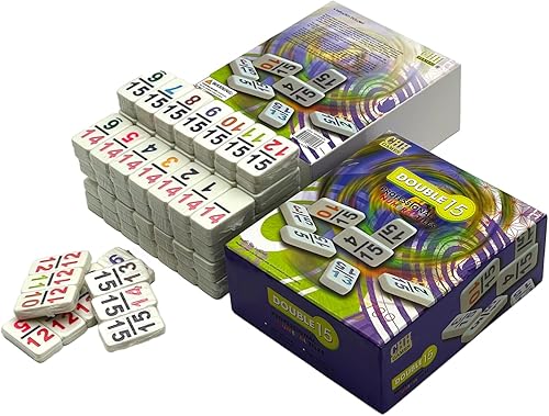 Miniatura 1 de CHH 15 Dominó doble profesional con números de color - Juego de dominó de 136 piezas para todas las edades