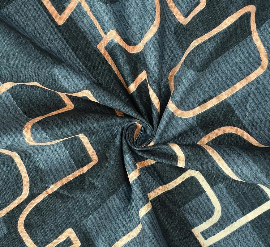 Image of 300 TC Cotton Feel Glace Cotton Elastic Fitted Bedsheet for King Size Double Bed | Fits up to 8 Inch Mattress | Printed Bedsheet with 2 Pillow Covers (Zik Zak, King Size - 72 inchx78 inch)