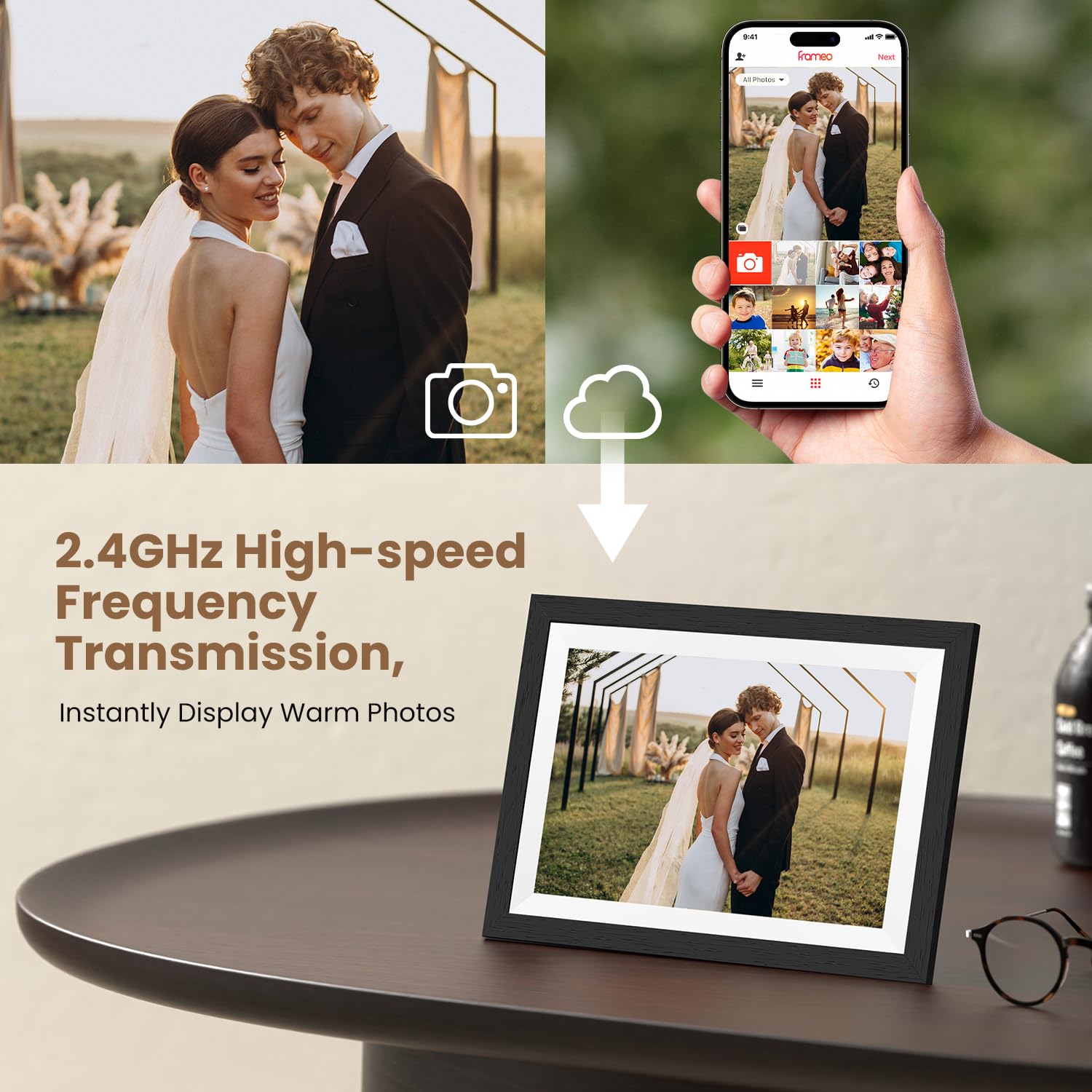 Digitale fotolijst - WiFi en Frameo App - Fotokader 7 inch