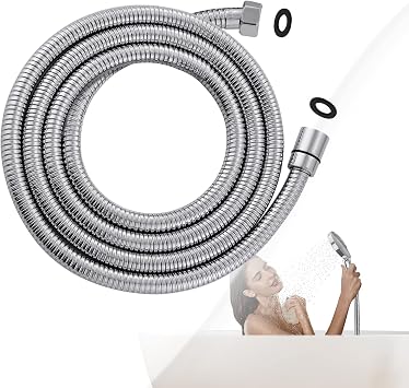 All Metal Shower Hose For Handheld Shower Heads, Chrome Extra Long 71 Inch Stainless Steel, Universal Replacement Part For Hand Held Showerhead Hoses