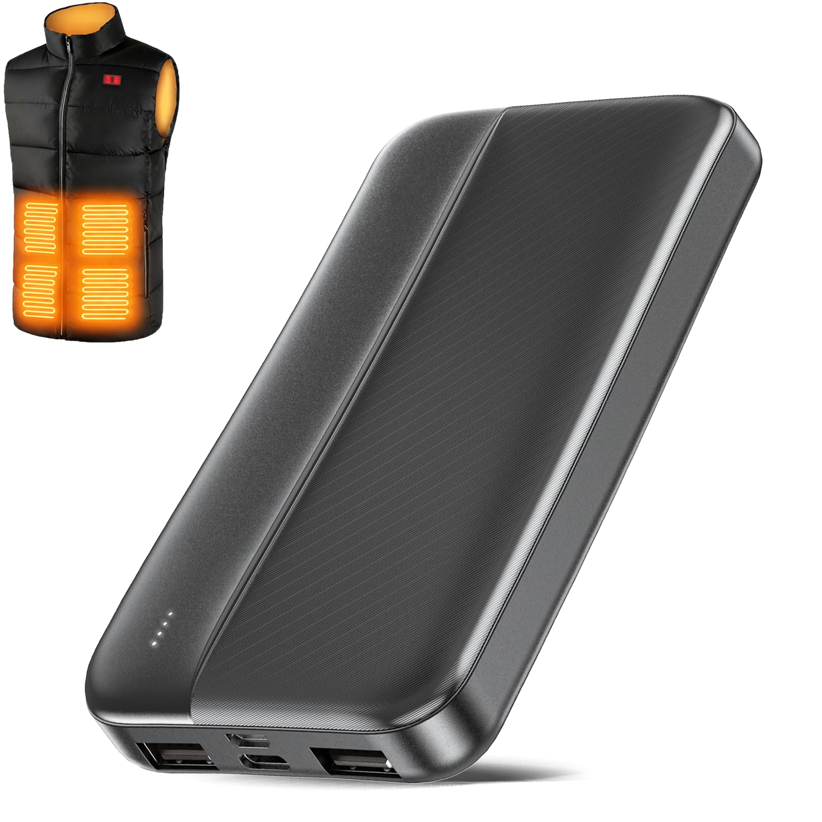 SNZ Power Bank da 20000 mAh per giubbotto riscaldante e vestiti riscaldabili, certificato UL2056, compatibile con giacca riscaldata, pantaloni, biancheria intima, gilet donna/uomo, batteria portatile