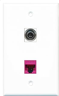 RiteAV - Placa de pared Ethernet (3,5 mm, 1 puerto), color rosa