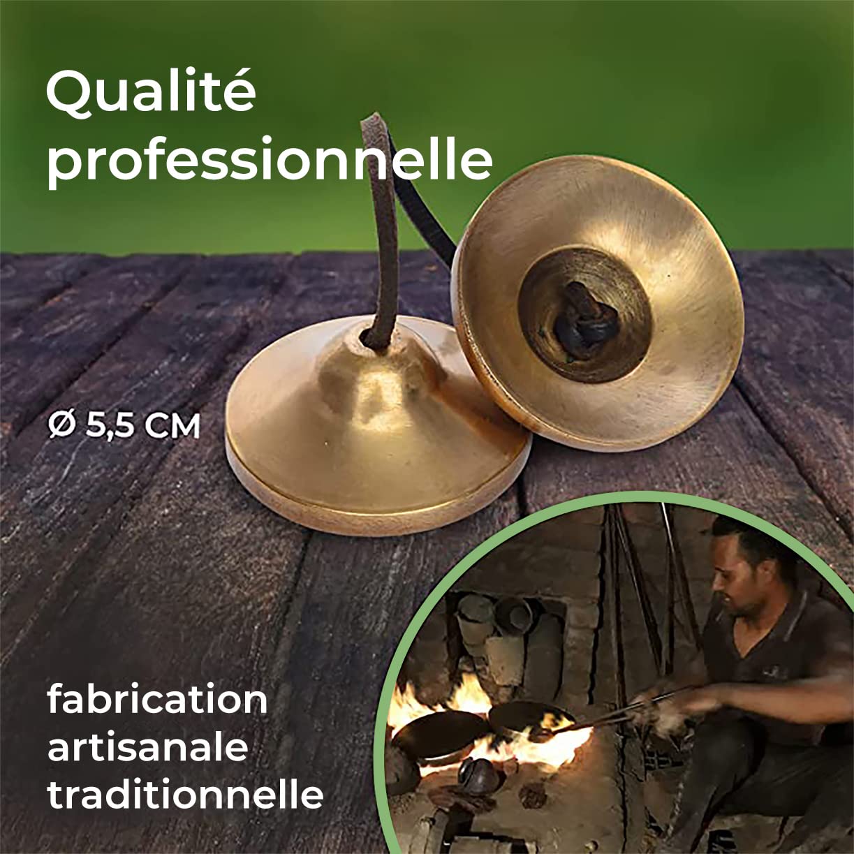 Cymbales tibétaines 55 mm pour méditation, massage sonore et thérapie sonore