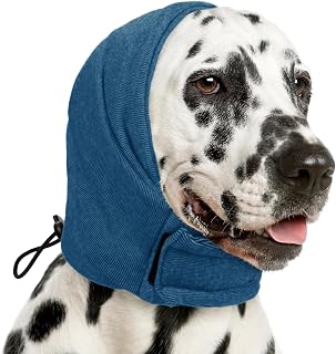 AOFITEE Dog Calming Hoodie, Ear Wraps for Anxiety Relief, Noise Protection Dog Noise Cancelling Ear Muffs, Headband for Fireworks, Force Drying, Grooming, Bathing
