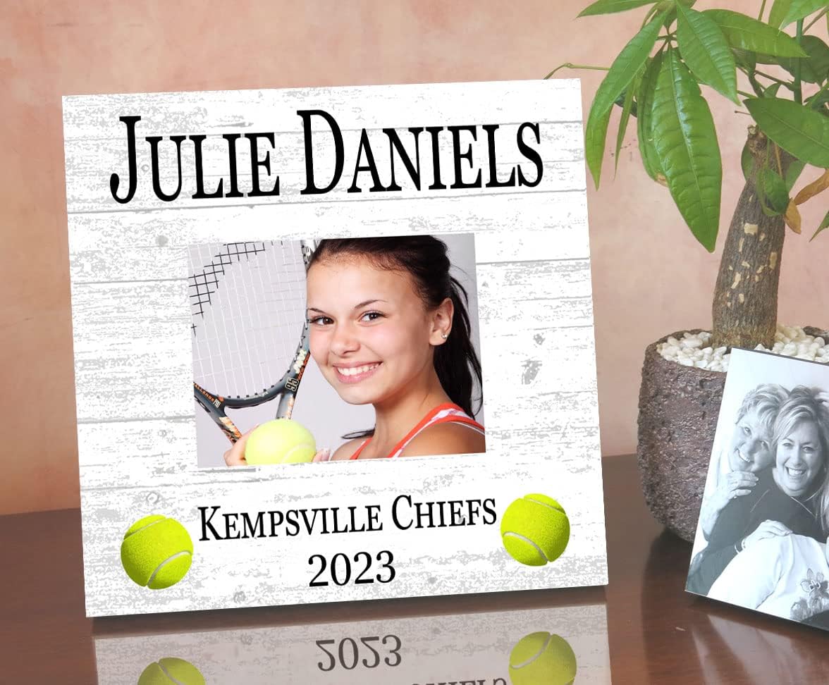 Broad Bay Sports Recognition Award Plaque - Upload Photo, Name, Number & Team - High School Senior Season End Gift or MVP - Solid Wood - Free-Standing or Wall-Hanging - 10.5x10.5 Inches