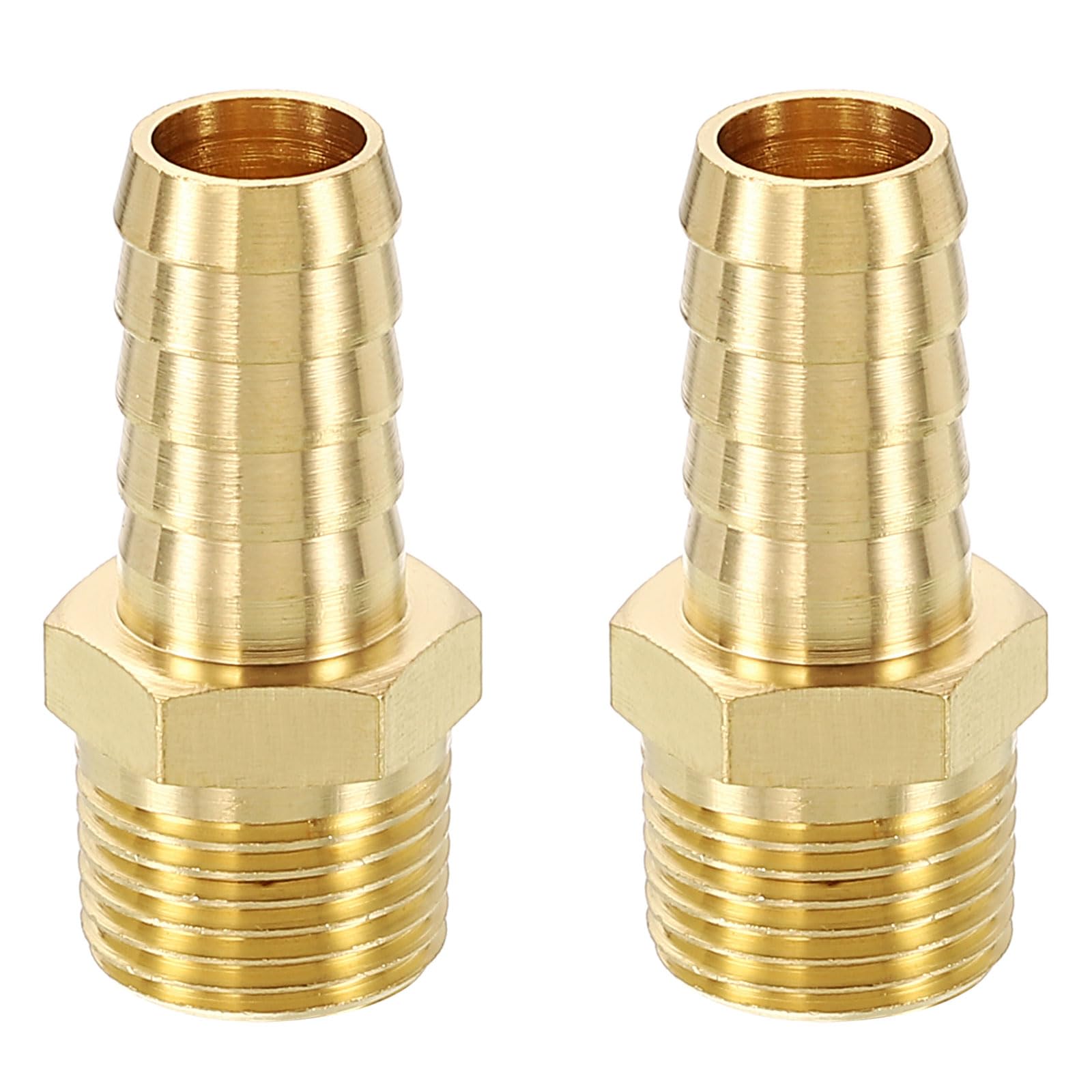 METALLIXITY 20Pcs Brass Hose Barb to NPT Male Adapter 1/2" Barb x 3/8" NPT Male for Automotive Motorcycle, Marine, Truck