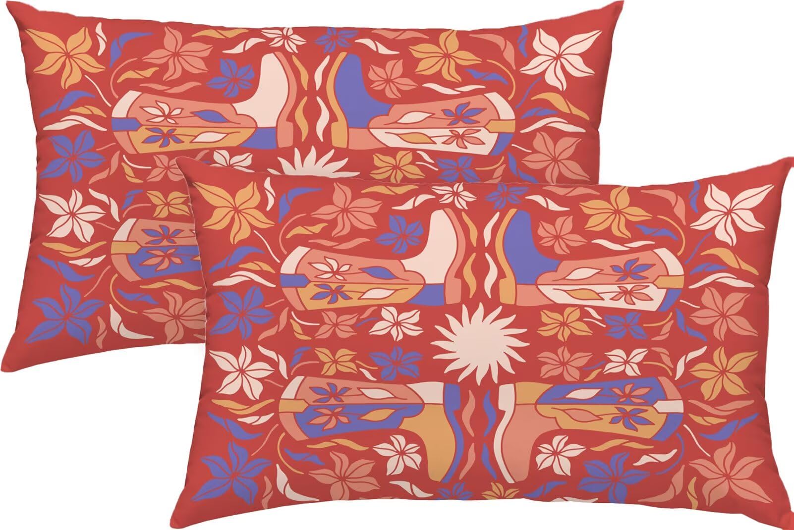 Poduszka outdoorowa retro kwiat poszewka na poduszkę 60 x 80 cm poduszka